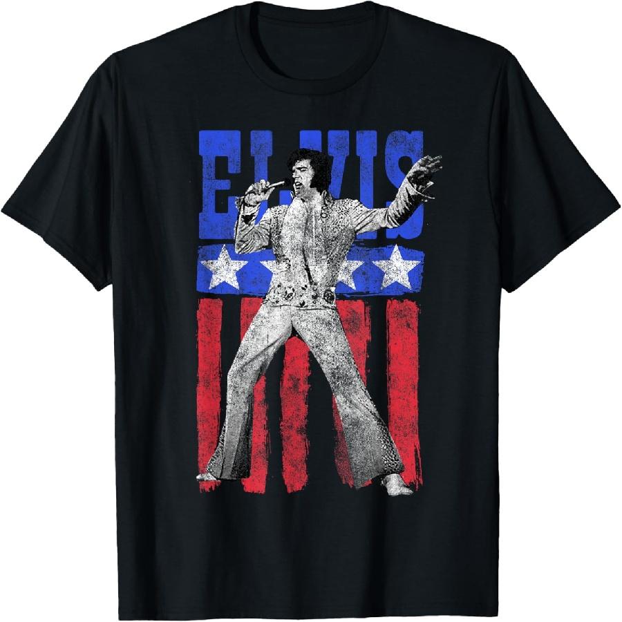 Elvis Presley American Flag T-Shirt S