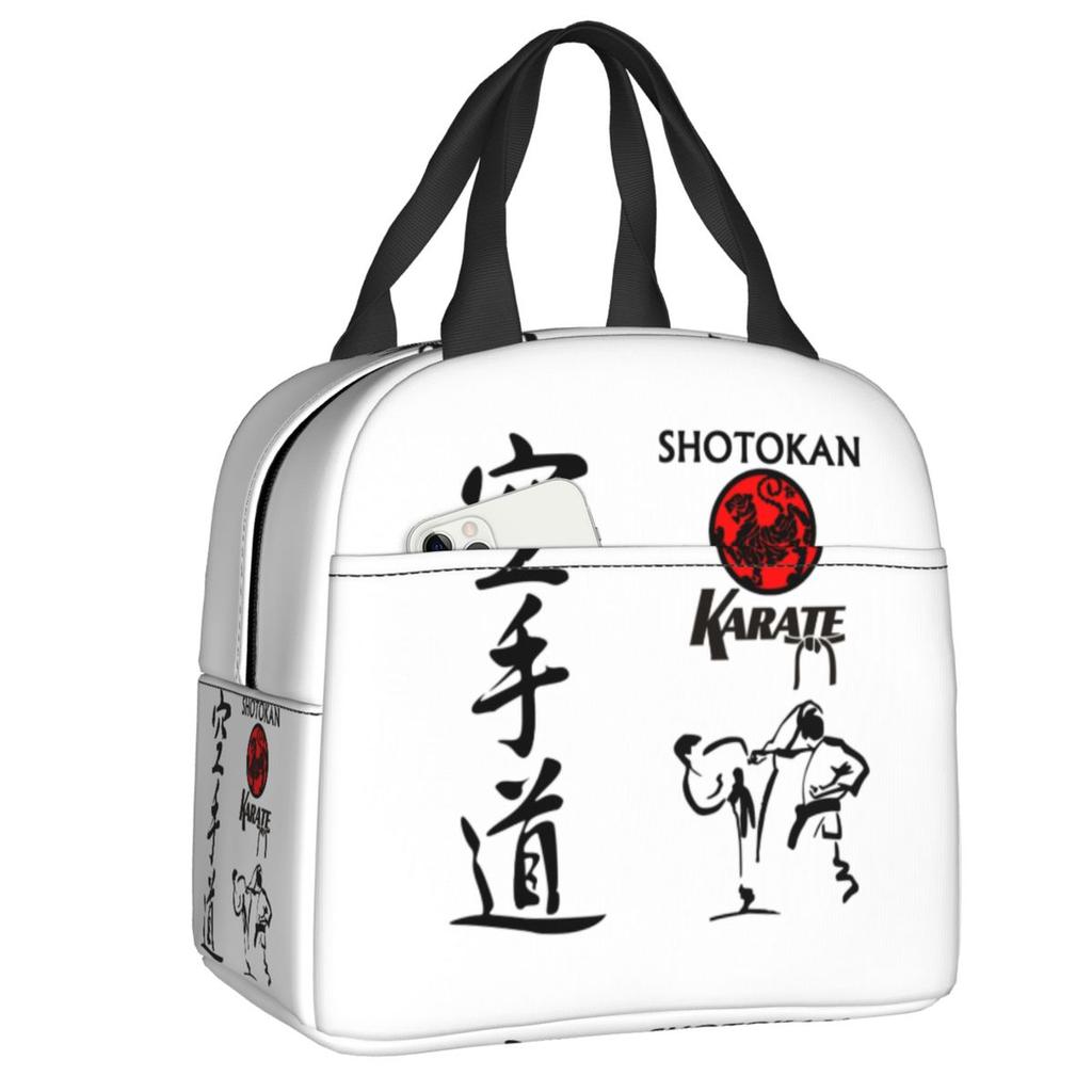Custom Shotokan Karate Insulated Lunch Bags for School Office Portable Cooler Thermal Lunch Box Women Children