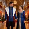 European Fantasy King Queen Cosplay Costumes Set With Polyester Fabric For Holiday Role Play