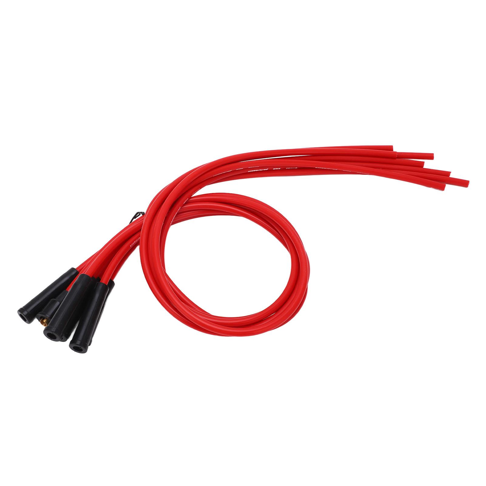 

Sparking Plug Ignition Wire Set Red 8mm Diameter 1m Length Ignition Wire Replacement for 6 Cylinder Classic Cars
