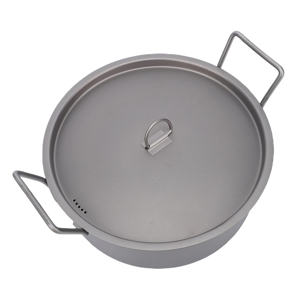 Ti Stockpot 2.3L Lightweight Portable Multipurpose Soup Pot with Dual Handles Non Stick Coating for Outdoor Camping Hiking Fishing sy to Cln