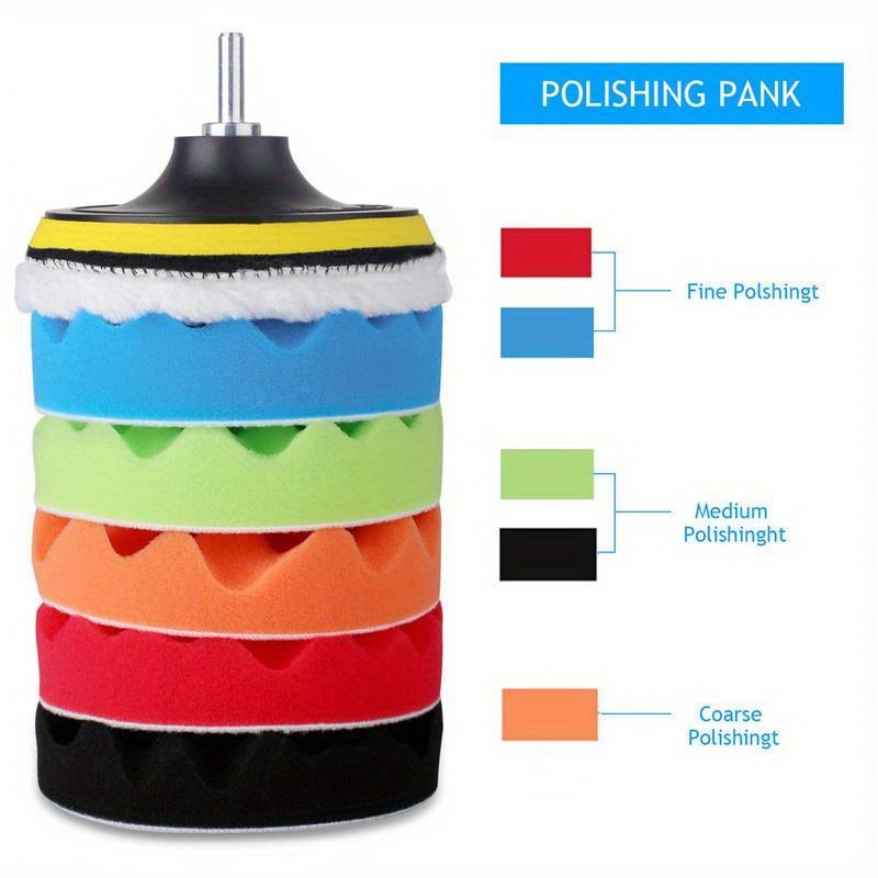 8pcs Set of Self-Adhesive Polishing And Waxing Sponge Velvet Pads in 3/4/5 Inch Sizes, Designed for Use with Car Polishing Machine Drill Bit Adapters