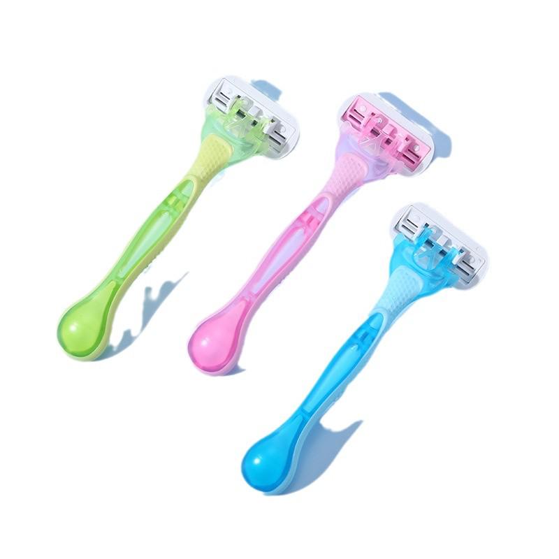 3-Layer Stainless Steel Shaving Razor for Legs & Pubic Hair Removal