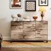 Industrial Style Buffet Sideboard with Drawer and 3 Cabinets, in Brown Wood, 120x36.5x70 cm