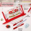 Cartoon Transparent Pen Bag Triangle Base Waterproof Pencil Case Cute Design Multi-functional Pen Pouch Students