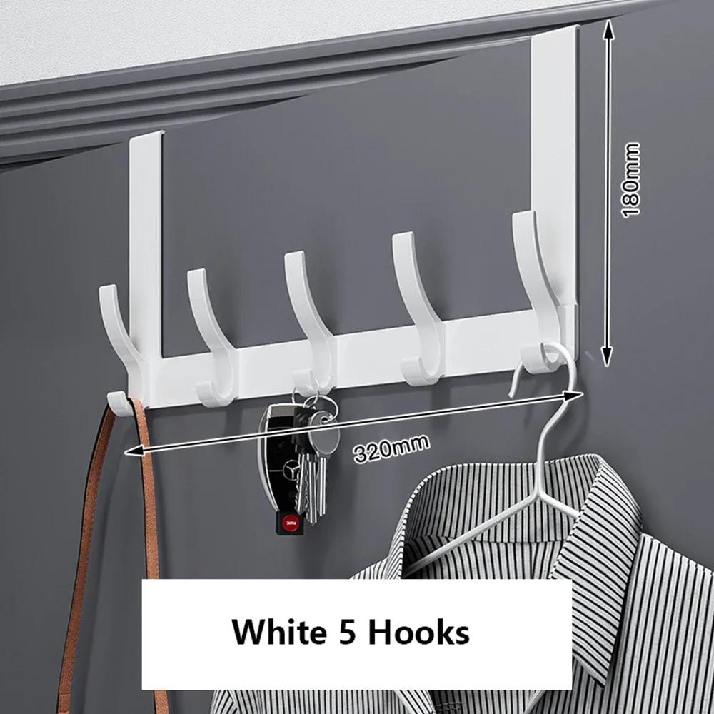 

Космический алюминиевый дверной крючок для ванной комнаты, утолщенная дверь за черным крючком без перфоратора, вешалка для хранения в спальне, экономия места дома