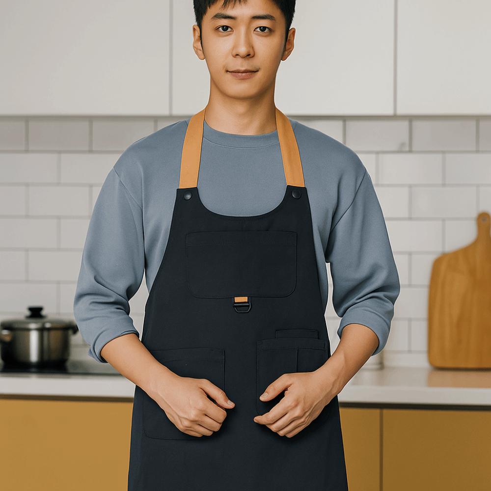 Wind Resistant Loose Apron Polyester BBQ Apron Work Clothes Kitchen Apron  Restaurant