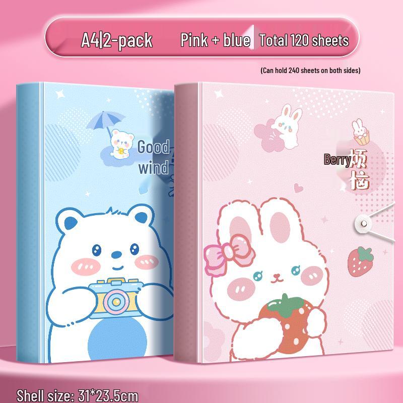 A4 Multi-Layer Transparent Document Folder with Loose-Leaf Inserts for Students