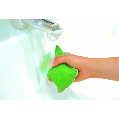 Aion Wash Basin Sponge, Orange, 10x10cm, with Super Absorbent Sponge Tips, Cleans with Just Water, Squeeze for Instant Absorption, Suuno 852-O, 1 Spon