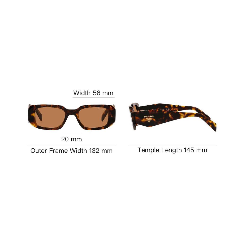 Prada Rectangle Sunglasses With Letter Engraving Unisex sunglasses Tortoise 0PR17WSFVAU2Z1