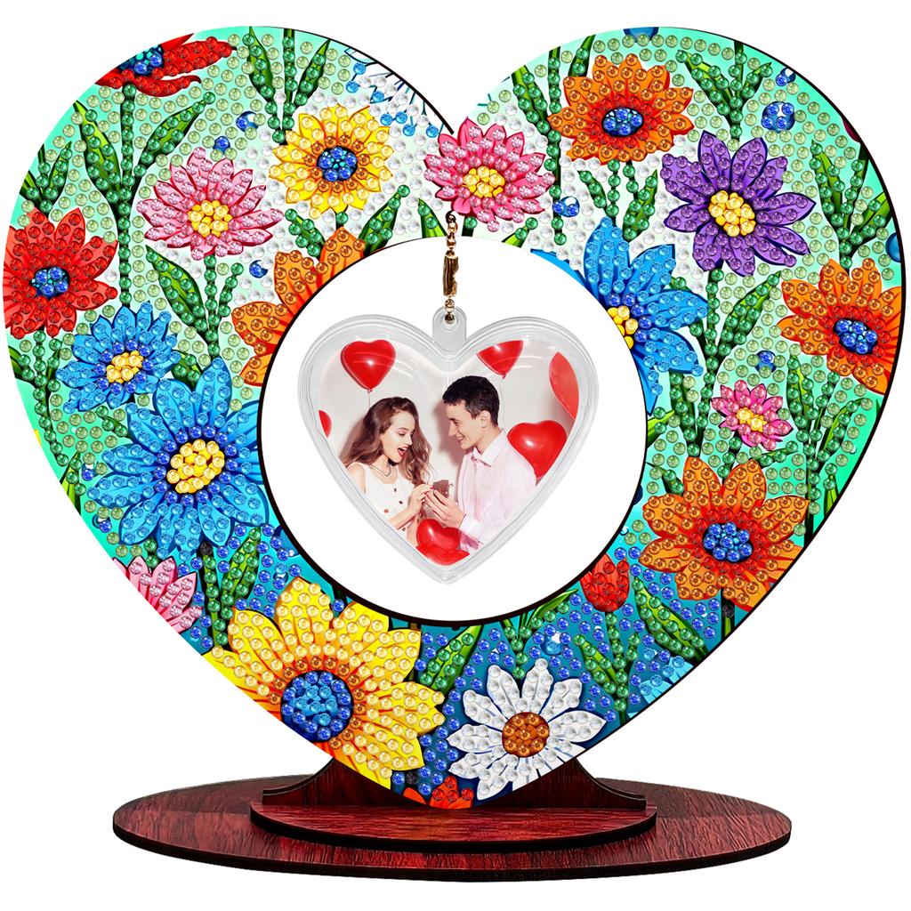 2D Flatt DIY Wooden Diamond Painting Tabletop Ornaments Kit Diamond Art Tabletop Painting Kit for Adults Home Office Table Decor