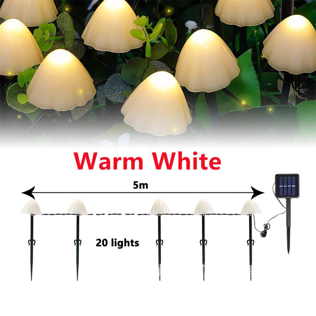 1 Set Mushroom-Shaped Lights Battery/Solar Energy/USB Interface Powered Lights Garden Lawn Waterproof Decor Lamp 3 Light Colors