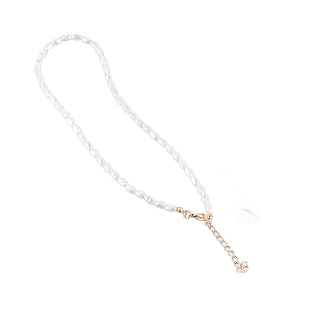 Imitation Pearl Necklace Baroque Necklace Short Tiny Chain Necklace Handmade Vintage Necklace Jewelry for Women Girls