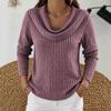 Spring and Autumn Hot Sale New Women's Casual Loose Fashionable Solid Color Pit Long Sleeve Sweater Tops