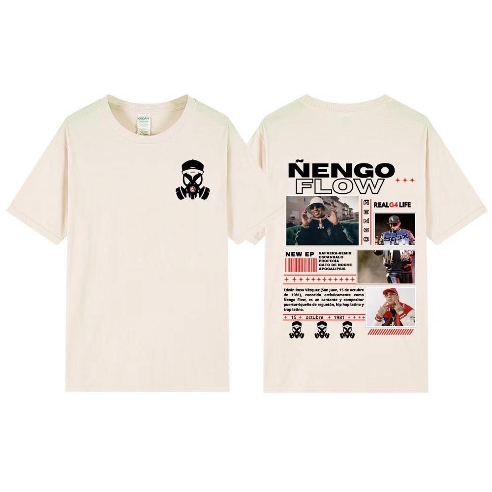 Rapper Nengo Flow Real G4 Life Tour Graphic T Shirt Unisex Vintage HipHop Pop Music T-shirt Fashion Oversized 100% Cotton Tshirt