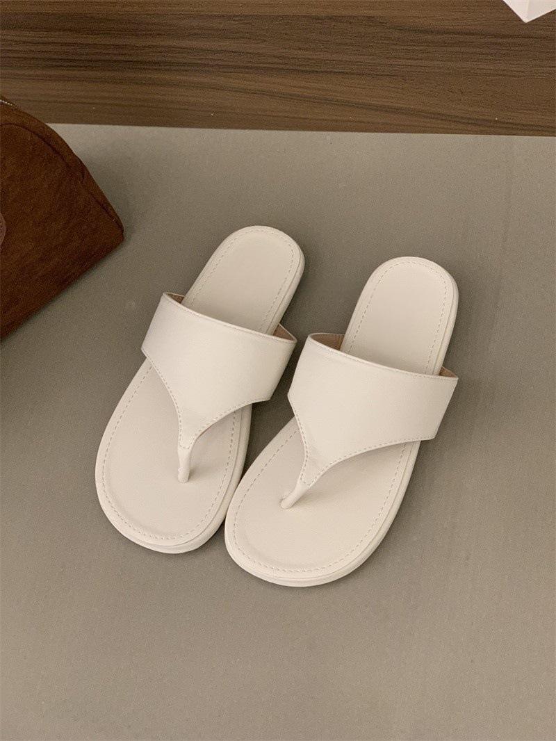 

2025 лето новые шлепанцы женские летние на плоской подошве для улицы нишевые сандалии с квадратным носком женские сандалии с перемычкой для пальца женские 40