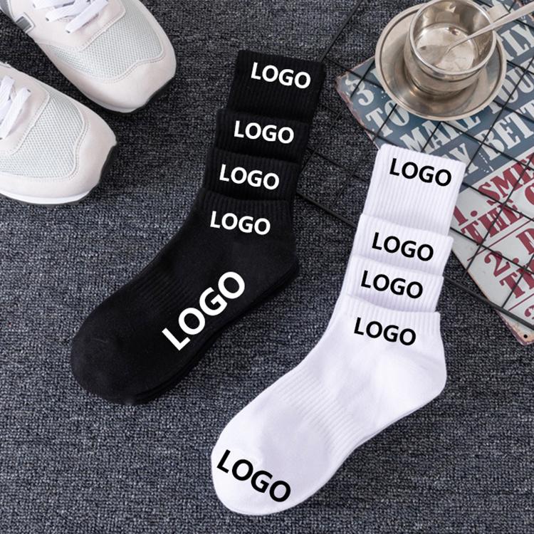 High Quality Anti Slip Knee High Gym Socks Custom Logo Digital Printed Embroidery Spring Youth One Pack of Two Pairs Uniform size
