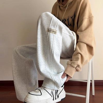 American Loose-fitting Sweatpants, Versatile Thin Casual Pants, Retro Straight Sports Wide-leg Pants