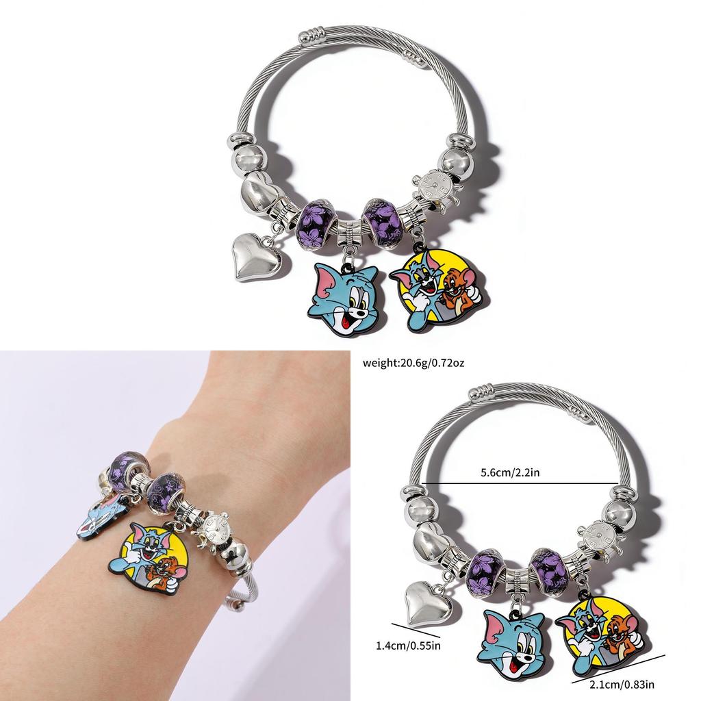 Tom And Jerry Cartoon Character Zinc Alloy Bracelets For Men And Women