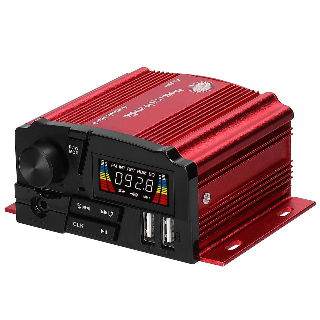 Motorcycle Anti Theft Speaker BT MP3 Player 4 Channel Audio Stereo Amplifier System with LCD Display 4pcs 3 Inch