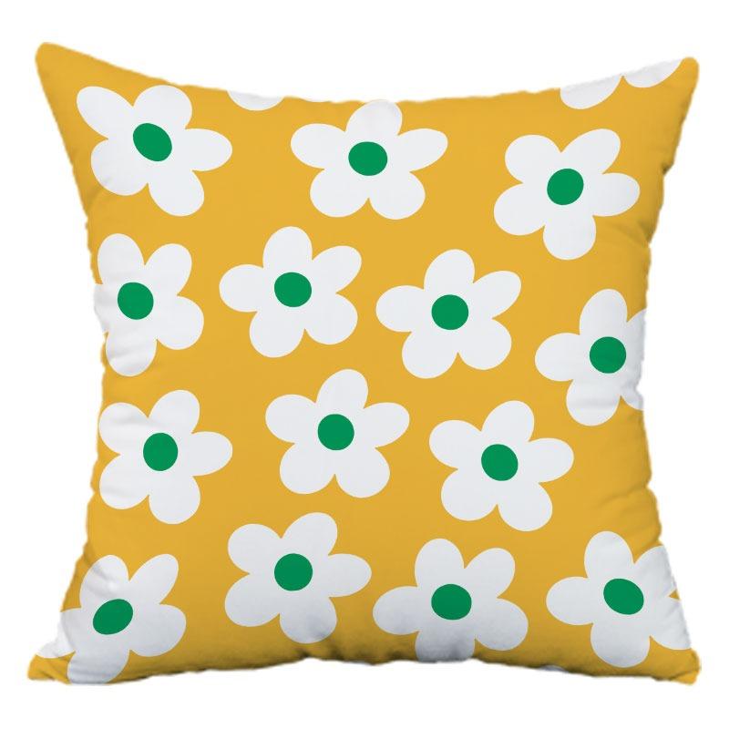 Green and Yellow Geometric Pillowcase Dormitory Decoration Office Living Room Sofa Home Pillowcase