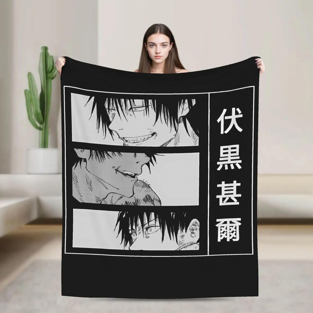 Toxic Toji Japanese Manga Flannel Blanket Soft Autumn Throw for Kids Living Room Street Trend Sofa Bed Cover Bedspread