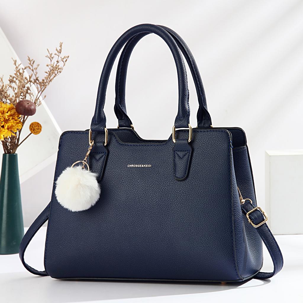 New Trendy Simple Light Luxury Women Handbag Elegant Atmospheric Design Portable Single Shoulder Crossbody Daily Matching Bag