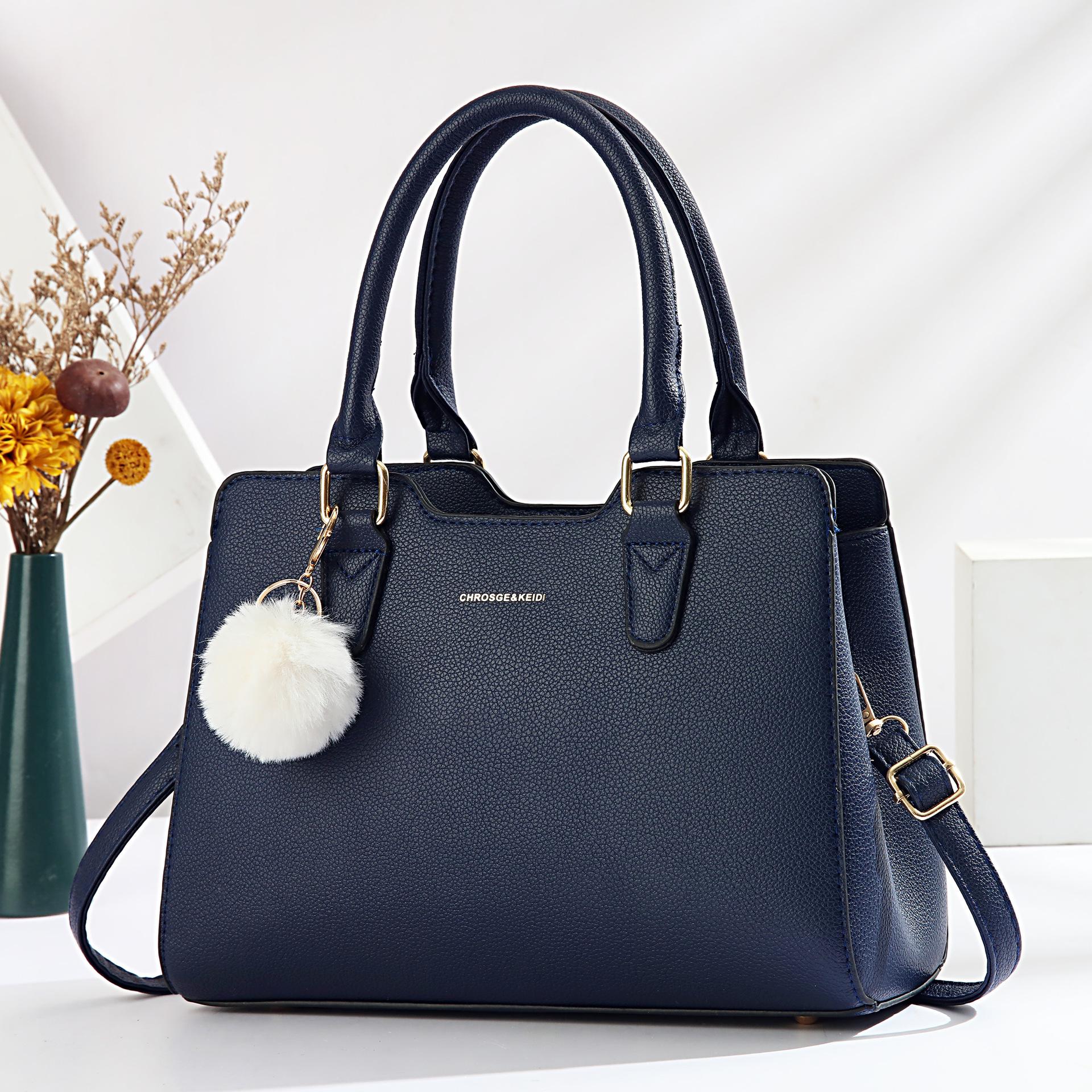 New Trendy Simple Light Luxury Women Handbag Elegant Atmospheric Design Portable Single Shoulder Crossbody Daily Matching Bag
