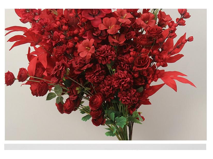 Wine Red Artificial Floral Bouquet - Chinese Wedding & Engagement Ceiling Decoration
