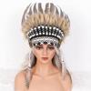 Comfortable Soft Native American Style Indian Feather Headband Headdress Halloween Accessories Customizable Color Size