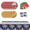 New 51PCS New Harry Potter Party Tableware Includes Plates Cups Napkins Tablecloth