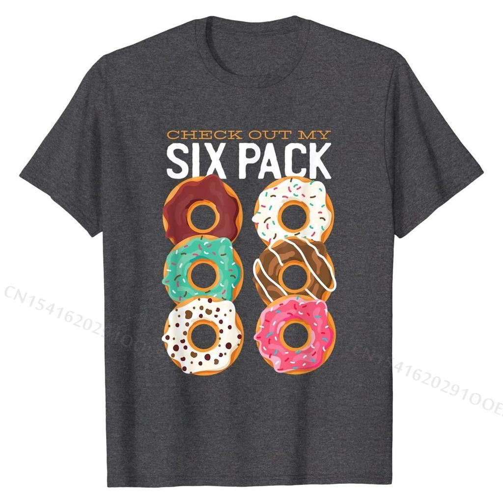 Funny  Gift Check Out My Six Pack Donuts T-Shirt Company Design Tshirts Cotton Men's Tops Tees Summer