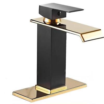 TLXT Black Gold Waterfall Basin Faucet