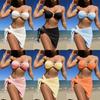 2026 Textured Cloth Tube Top Three-piece Swimsuit Bikini