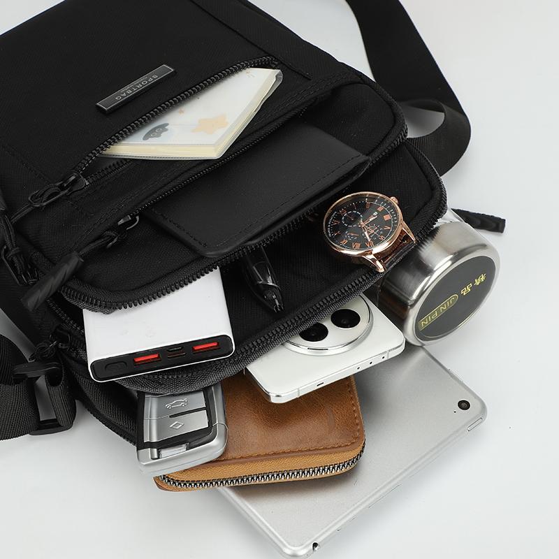 Multi-Functional Men's Shoulder Bag Large Capacity Wear-Resistant Handbag Water-Repellent Commuter Crossbody Bag