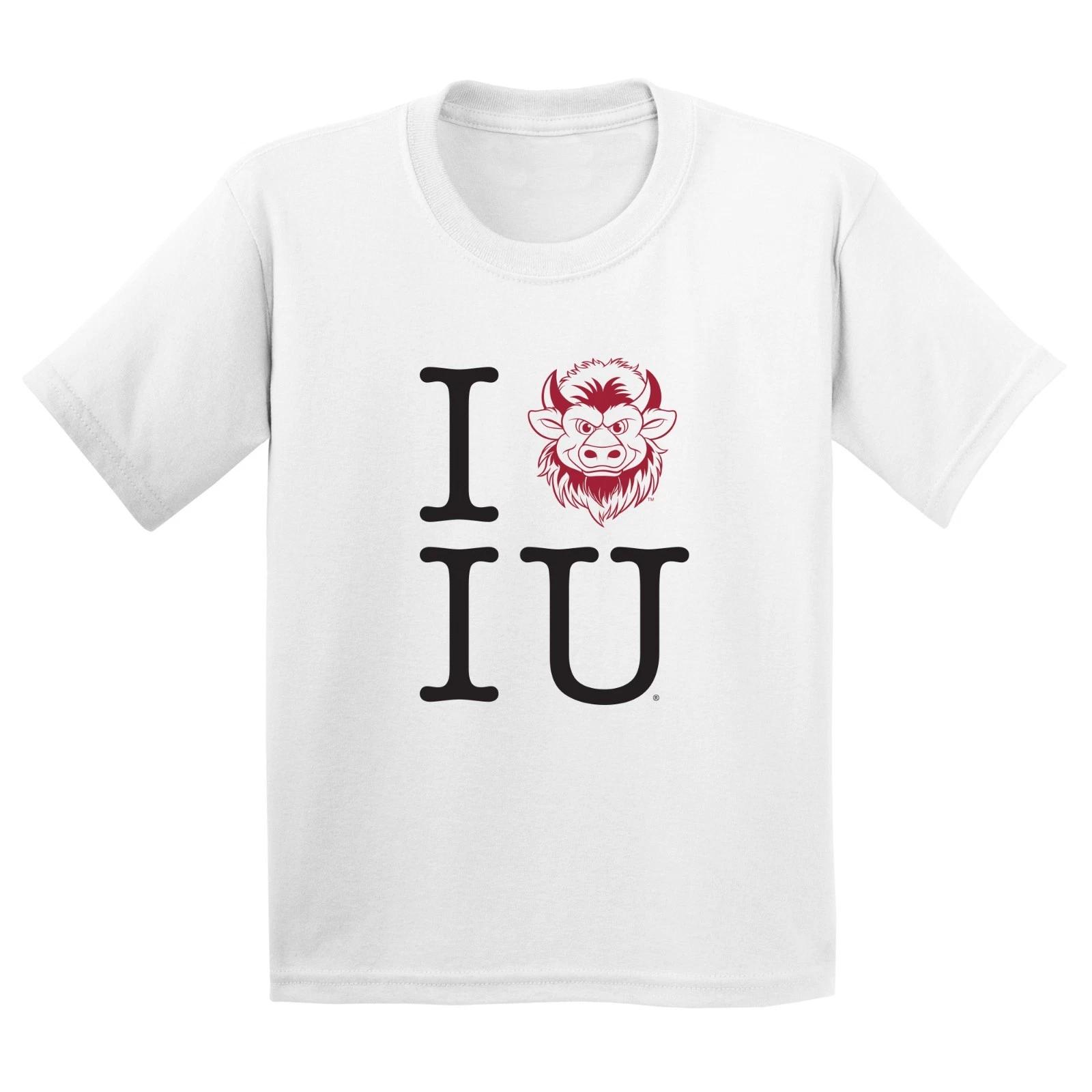 Indiana I Heart IU Bison Youth T-Shirt - White L