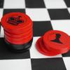 Giant 51Cm X 51Cm/20" X 20" Flat Chess Solid Wood Large Set, Chess Pieces Solid Wood,Rollable Faux Leather Chess Board, Storage
