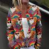 Women's Fashion Christmas Printed Long Sleeve Knitted Cardigan Button Down Jacket