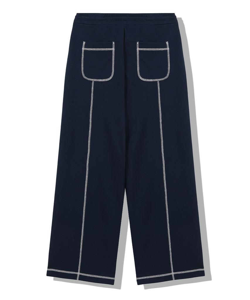 DRIX Overlock Stitch Sweat Wide Pants_Navy