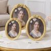 Antique Oval Picture Frame With Rose Design Resin Photo Frame For Tabletop And Wall Hanging Farmhouses Home Decors Gift