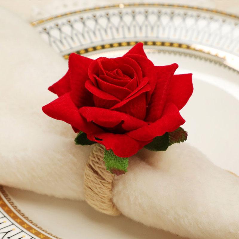 Buy Artificial Flower Napkin Ring For Wedding Party Dining Table