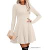 Women's Long Sleeve Ribbed Knit A-line Dress, Autumn 2025 Collection