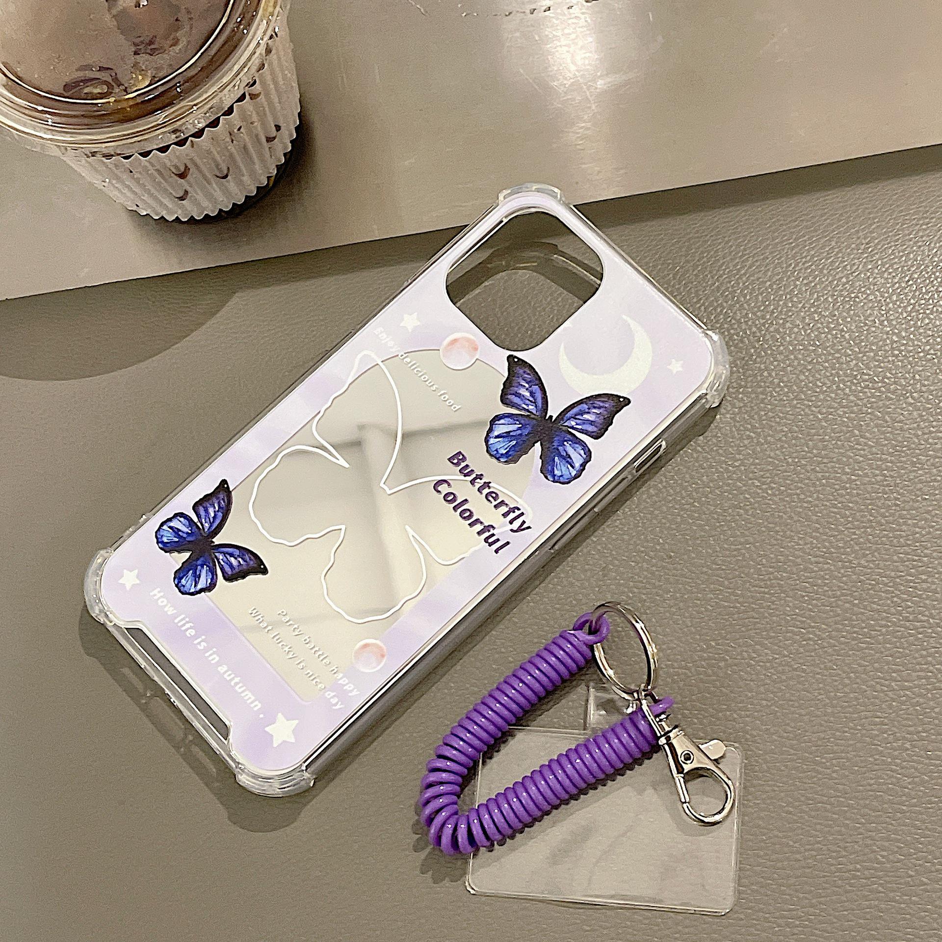 

Чехол Zhitai для iPhone 16/13, Apple 15 Pro, Huawei Mate60, Xiaomi 14 с зеркалом и шнурком Apple 16