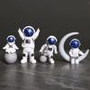 4pcs Astronaut Decor Figures and Moon Home Decor plastic Astronaut Statue Room Office Desktop Decoration Presents Boy Gift