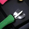 3 Pcs Portable Travel Cutlery Stainless Steel Western Style Steak Knife Fork Spoon Complete Set of Tableware Home Use Outdoor