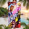 Miraculous Ladybug Mote Strandhåndkle Bærbart Mykt Hurtigtørkende Håndkle for Svømming Camping Feriebruk