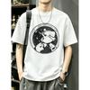 Crewneck T Shirt White Space Astronaut Playing Golf On Earth Graphic Print Perfect Space To Rookie Text Casual Streetwear Outfit for Men