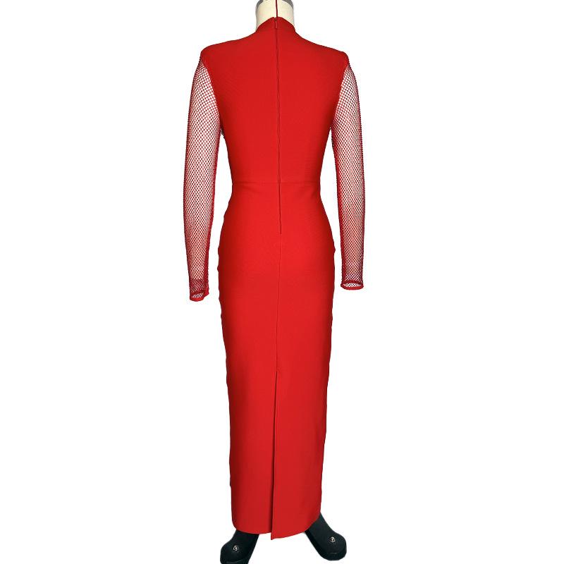 European-American Rhinestone Patchwork Luxury Party Dress