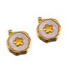 2pcs Stainless Steel Gold Plated Enamel Flower Rose Heart Moon Bracelet Charm for DIY Necklace Earring Component Jewelry Making