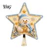 Spring Base Tree Top Star DIY Christmas Topper Kit with Faux Pearl & Rhinestone Materials, Santa Snowman Reindeer Handcrafted Seasonal Angel